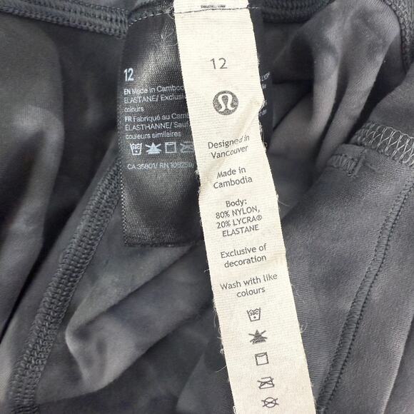 Lululemon Align Womens High Rise Diamond Tie Dye Dark Grey Crop 22" Leggings 12 - Picture 7 of 9